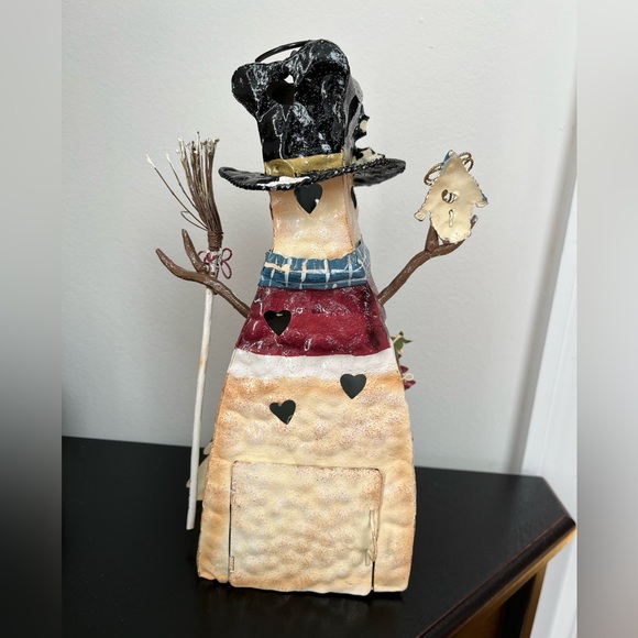 Rustic Snowman Candle/Lantern Candle Holder - Picture 3 of 8